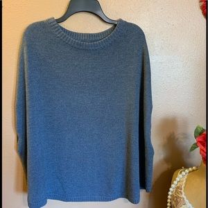 Banana Republic Extra Fine Merino Wool Gray Sweater Poncho- L
